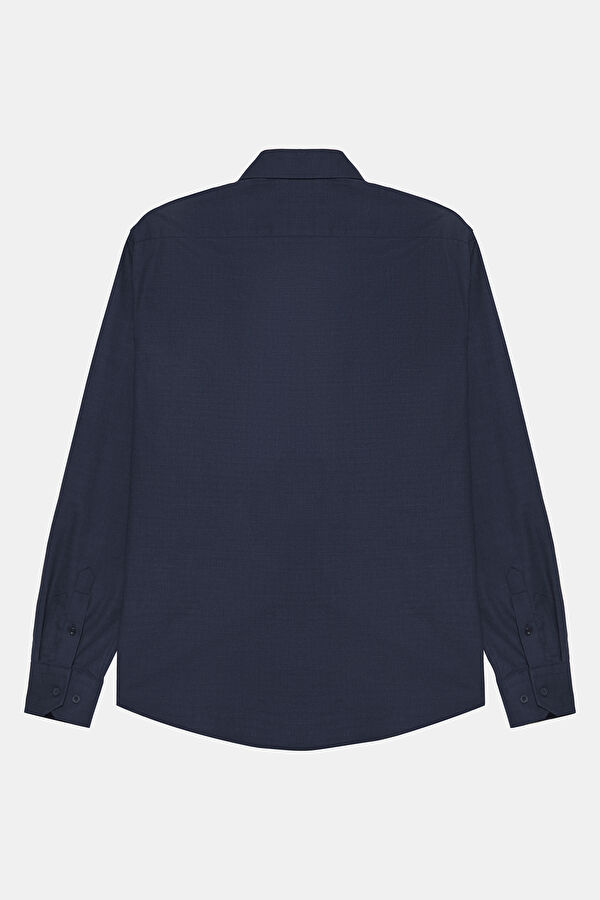 Slim Fit Navy Blue Men's Shirt 2