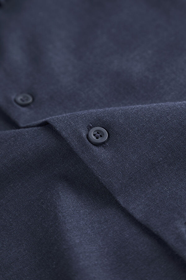 Slim Fit Navy Blue Men's Shirt 5