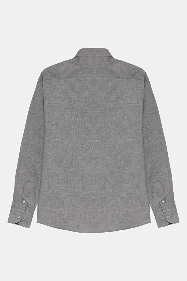 Slim Fit Grey Melange Men's Shirt 2