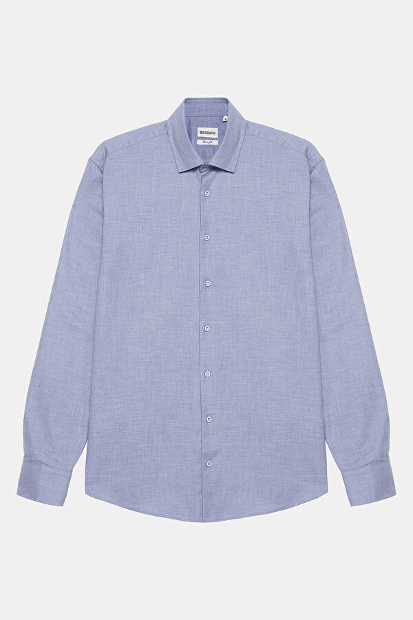 Slim Fit Blue Men's Shirt