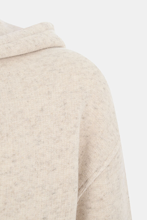 Ekru Kapuşonlu Sweatshirt 3