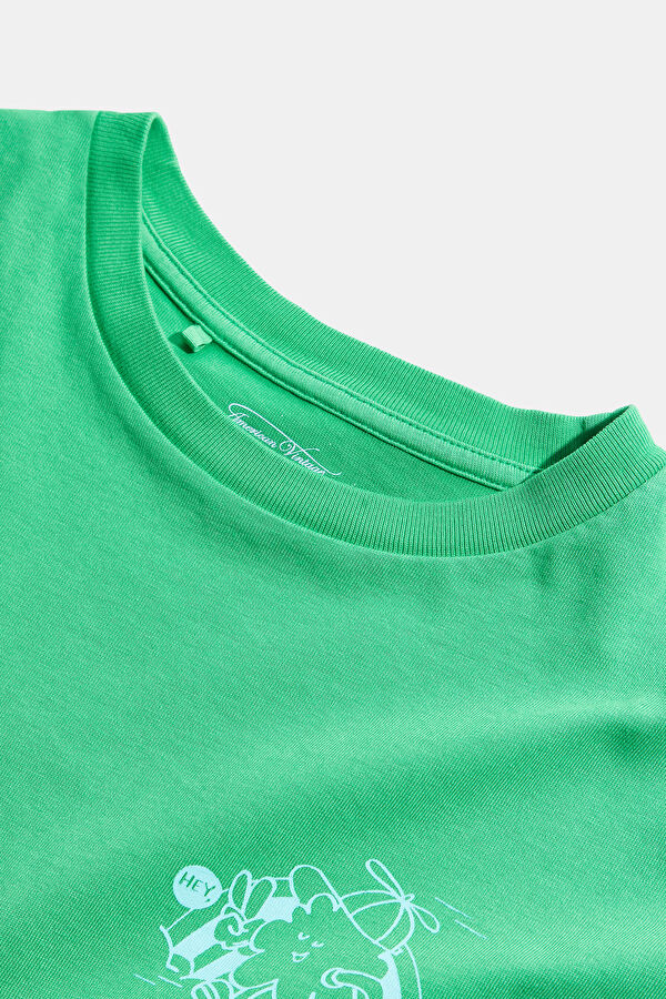 Koyu Yeşil Bisiklet Yaka T-Shirt 3