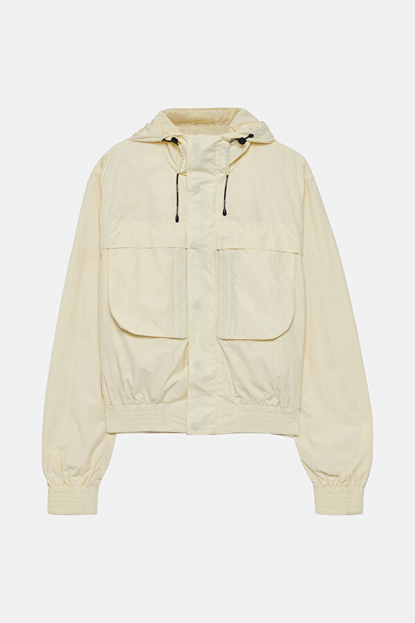 Cream Hooded Men's Jacket