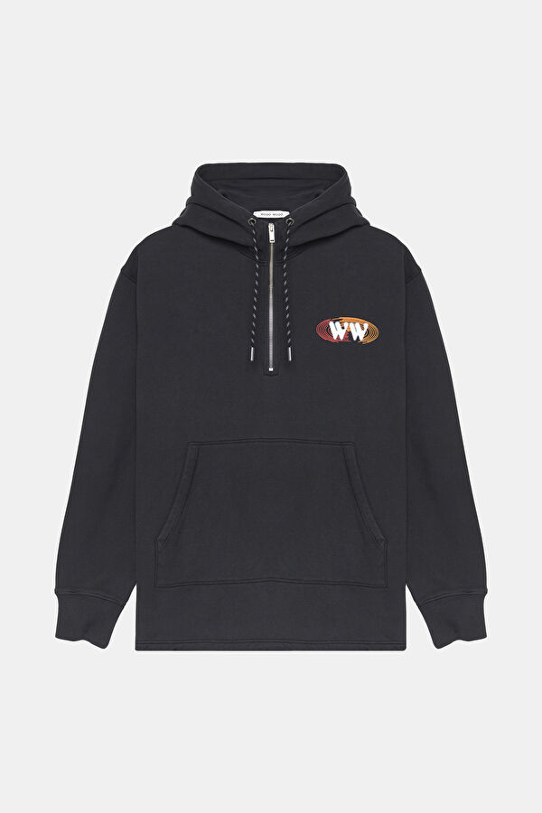 Siyah Kapuşonlu Erkek Sweatshirt