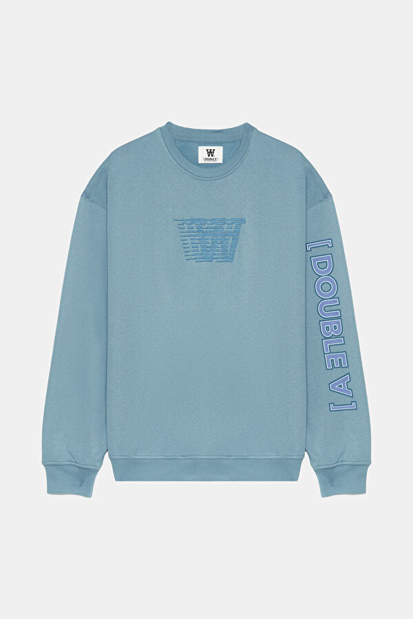Light Blue Crew Neck Men's Sweatshirt