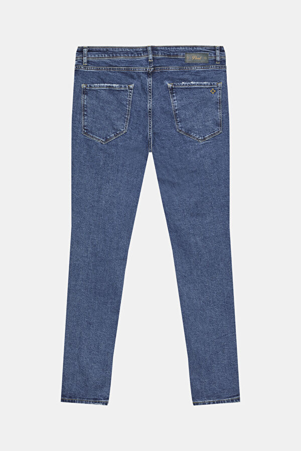 Dar Kalıp Koyu Mavi Dar Paça Jean Erkek Pantolon 2