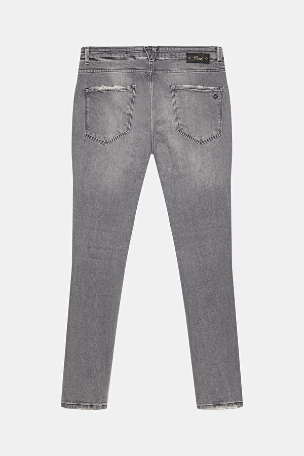Dar Kalıp Gri Dar Paça Jean Erkek Pantolon 2