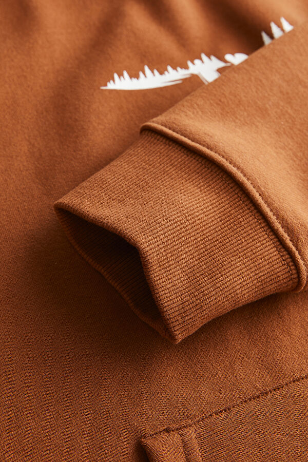 Kiremit Kapuşonlu Erkek Sweatshirt 4