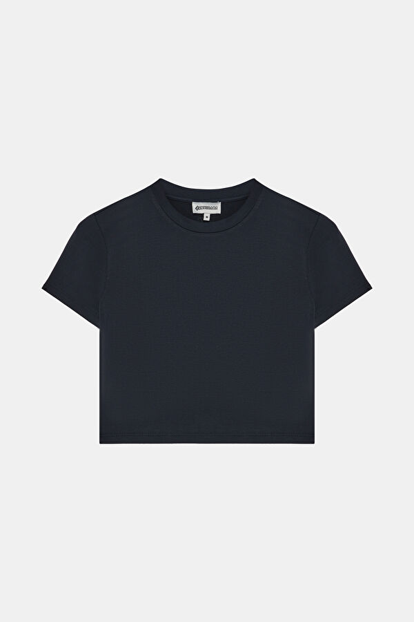 Antrasit Bisiklet Yaka T-Shirt