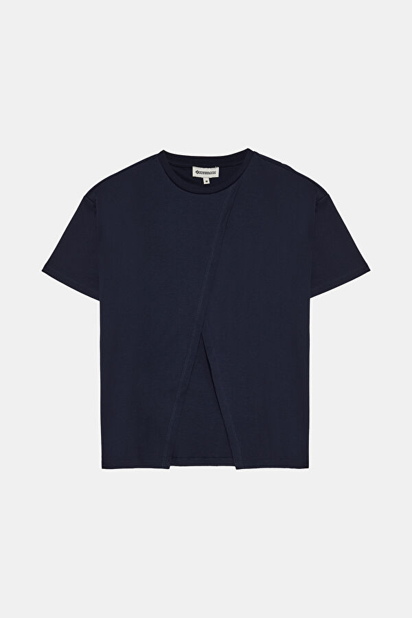 Navy Blue Crew Neck Women's T-Shirt