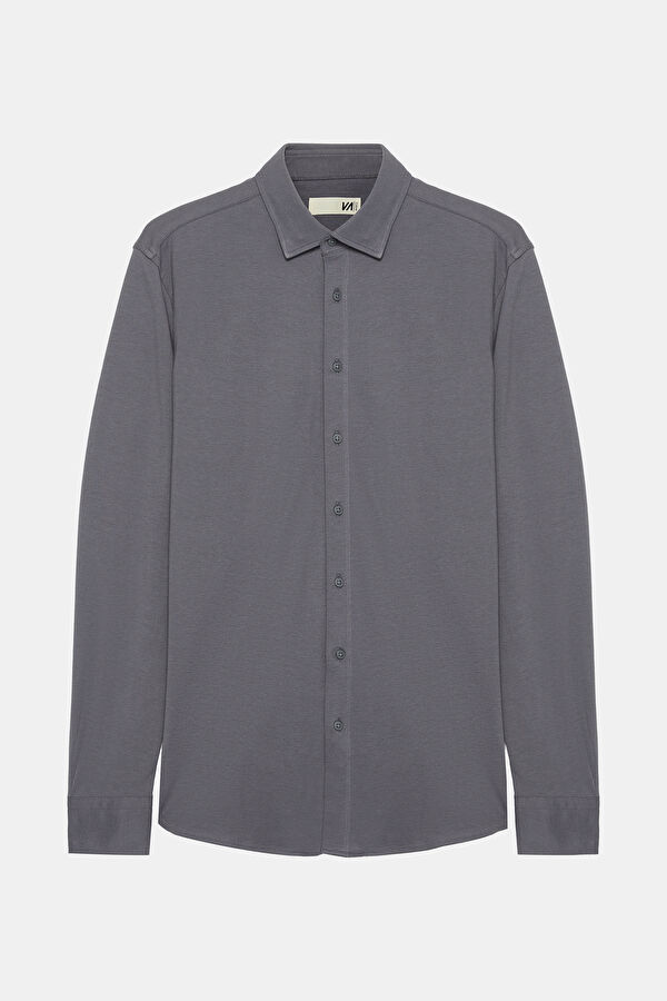 Slim Fit Smoke Gray Men's Shirt