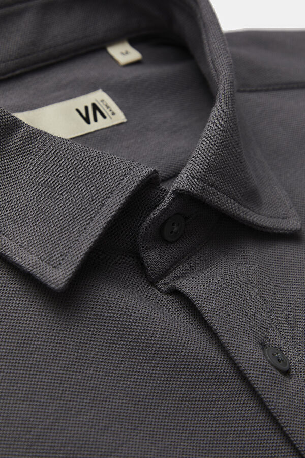 Slim Fit Smoke Gray Men's Shirt 3