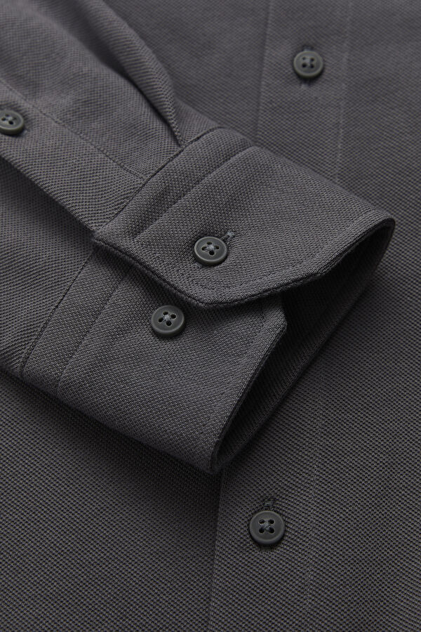 Slim Fit Smoke Gray Men's Shirt 4