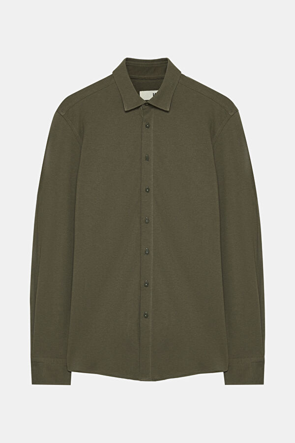 Slim Fit Khaki Men's Shirt