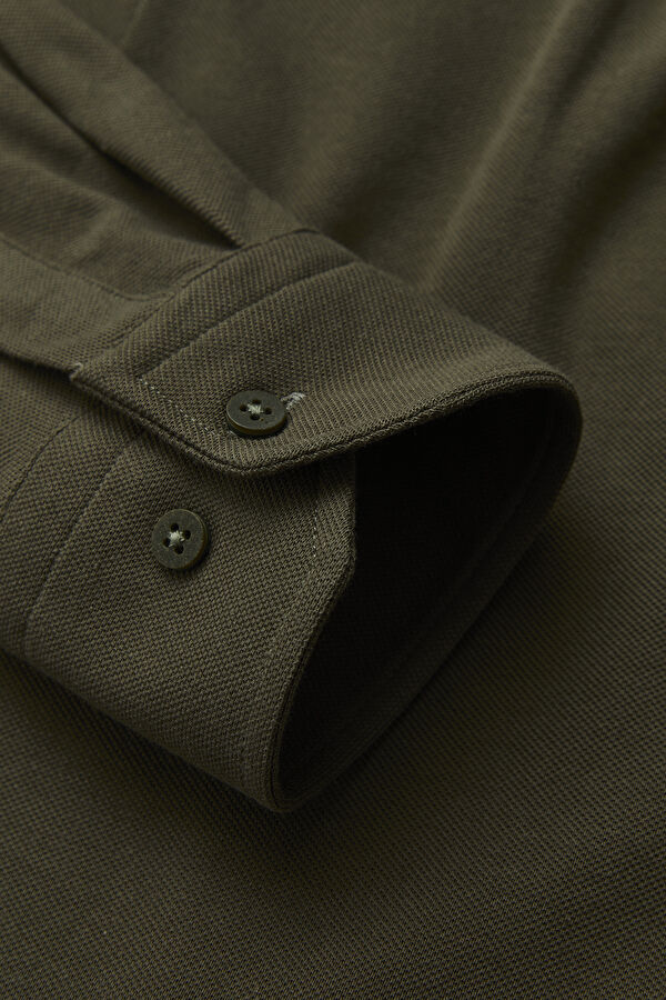 Slim Fit Khaki Men's Shirt 3
