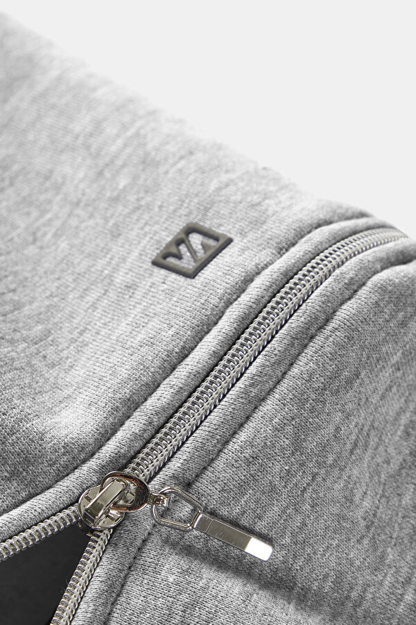 Gri Melanj Kapuşonlu Sweatshirt 4