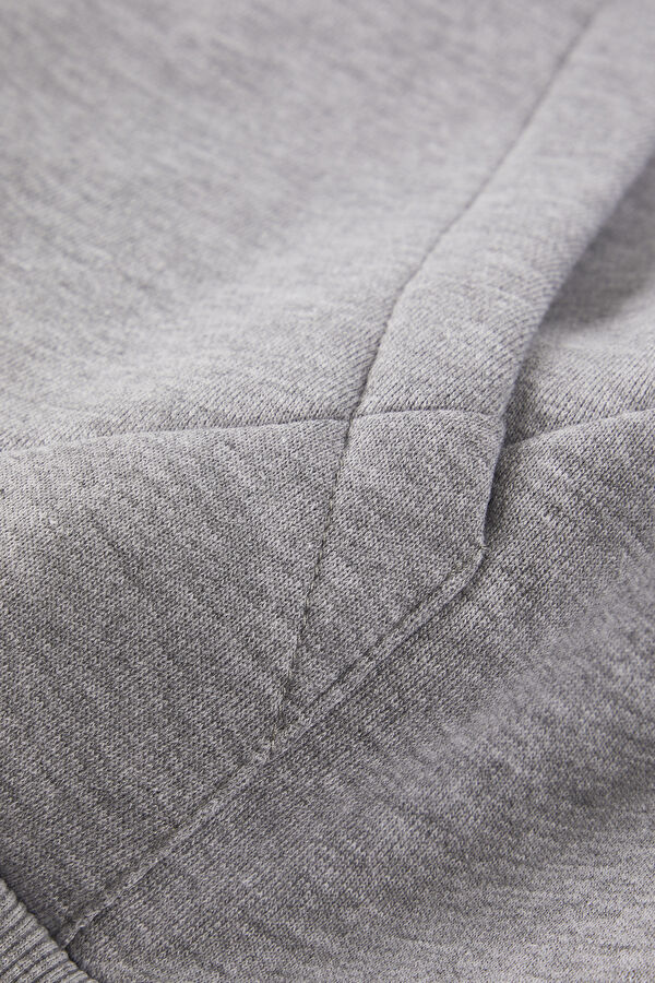 Gri Melanj Kapuşonlu Sweatshirt 5