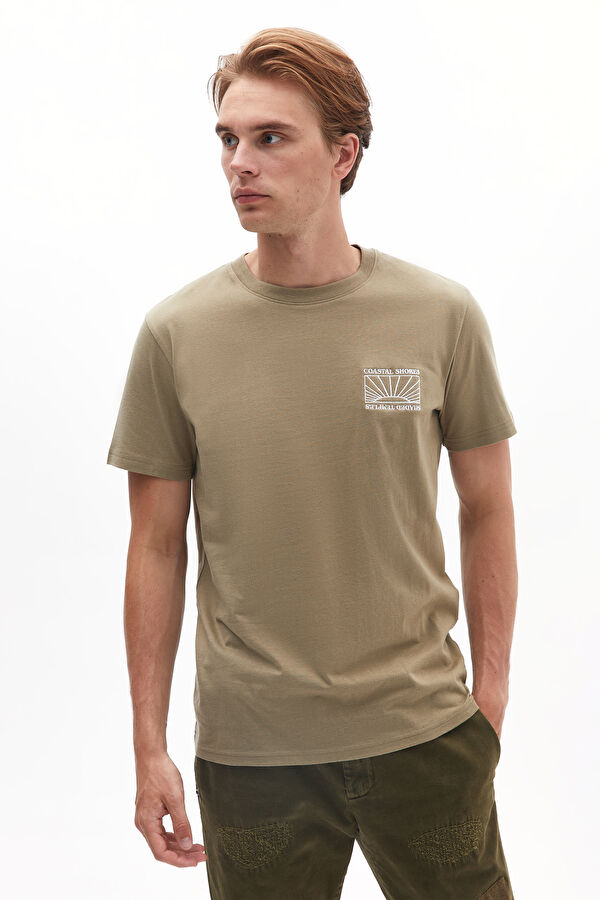Yeşil Bisiklet Yaka T-Shirt