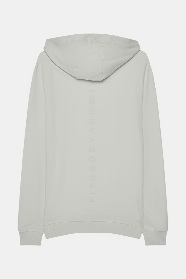 Ekru Kapuşonlu Erkek Sweatshirt 2