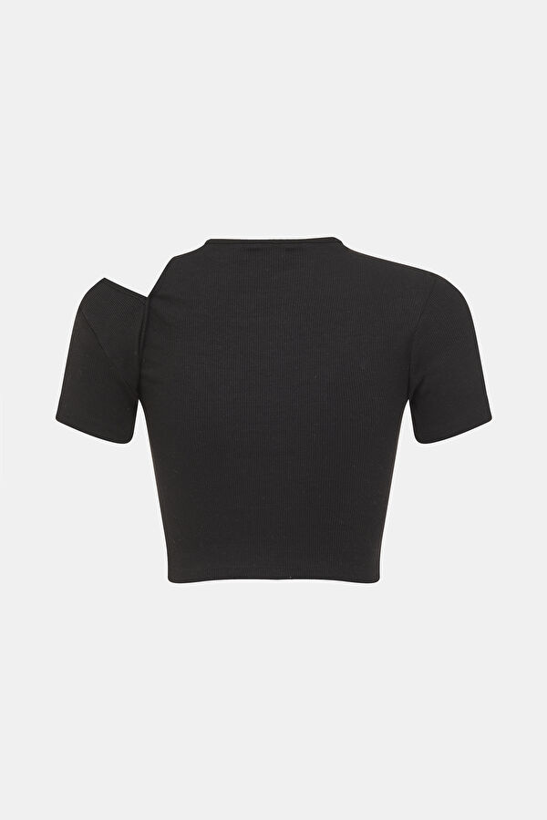 Black Crew Neck Women's T-Shirt 4