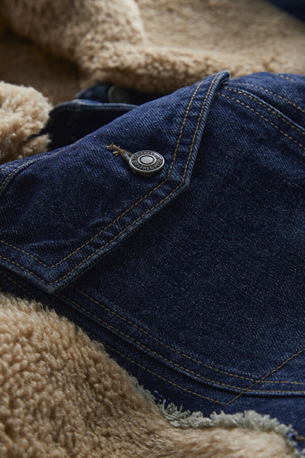 Sherpa Detaylı Denim Mont 4
