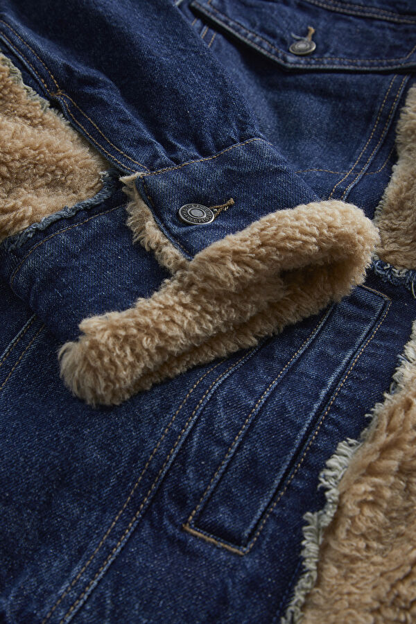 Sherpa Detaylı Denim Mont 5
