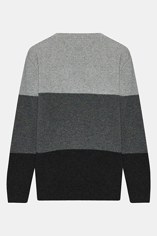 Multicolored Striped Pattern Viscose/Wool Men's Sweater 2