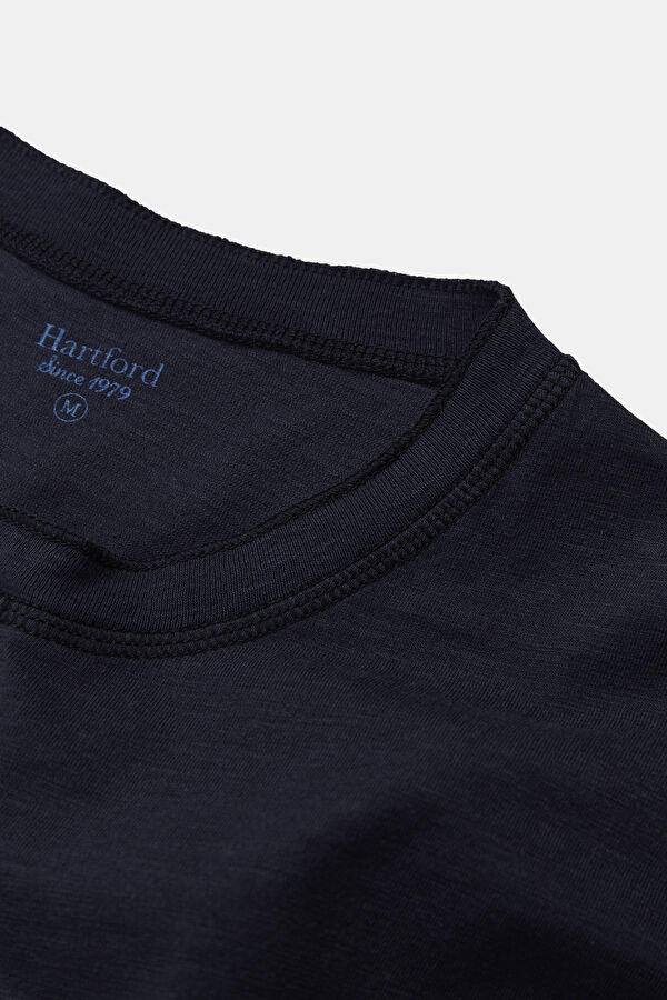 Lacivert Düğmeli Yaka T-Shirt 3