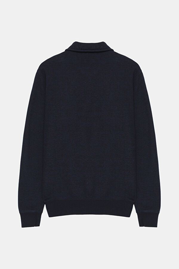 Lacivert Kırlangıç Yaka Erkek Sweatshirt 2