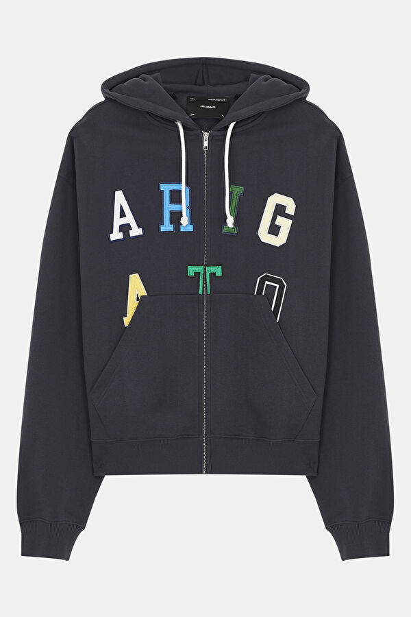 Siyah Relax Kalıp Kapuşonlu Sweatshirt