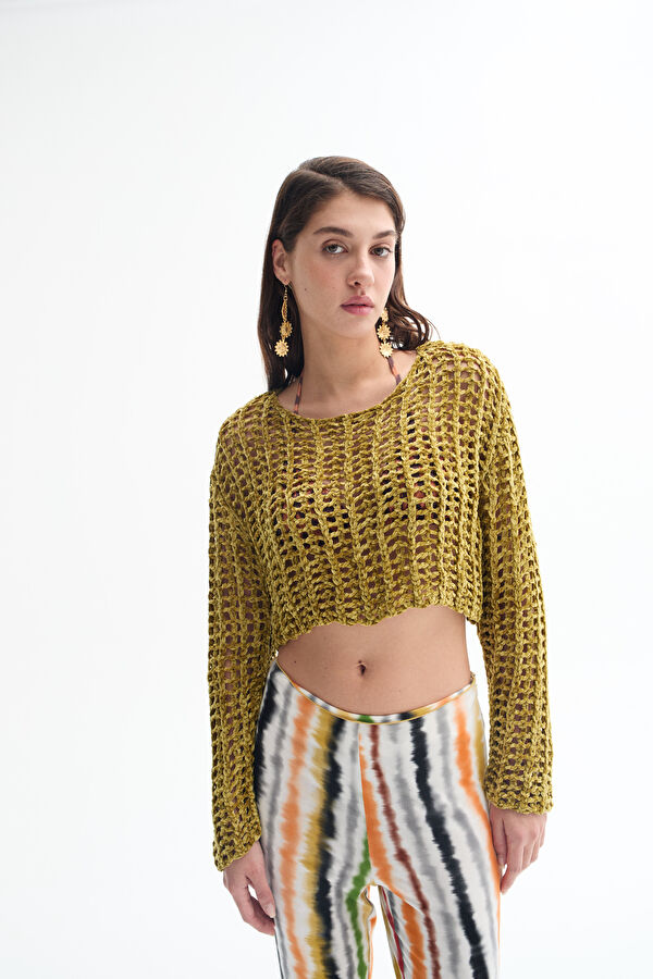 Mustard Long-Sleeve Women's Blouse