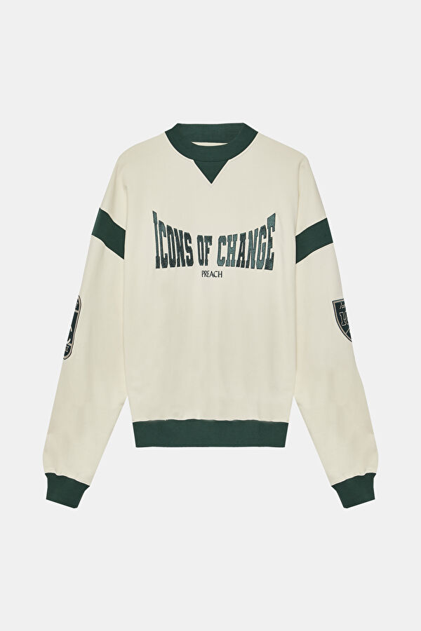 Off-white oversized crew neck men's sweatshirt