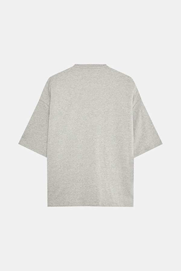 Oversize Grey Printed Bicycle Collar Tshirt 2