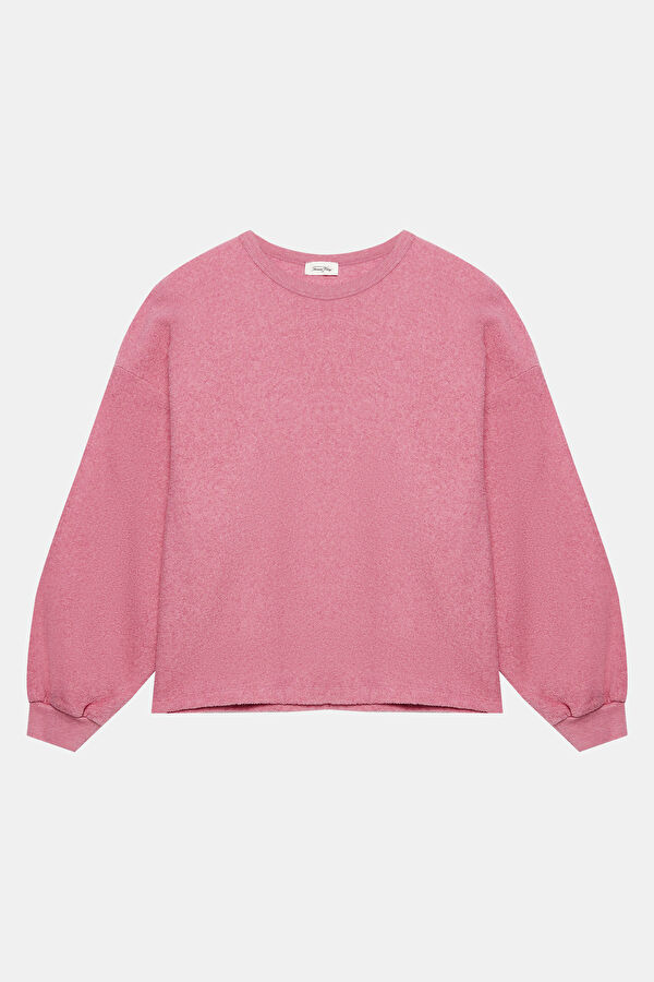 Pembe Bisiklet Yaka Sweatshirt