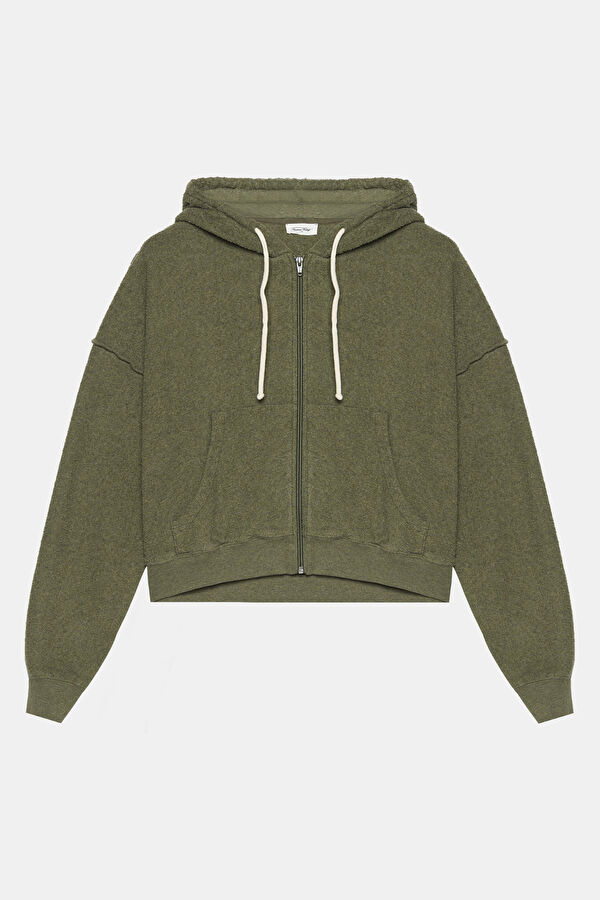Haki Kapuşonlu Sweatshirt