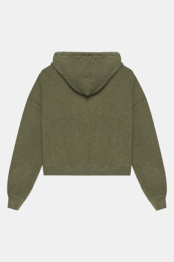 Haki Kapuşonlu Sweatshirt 2