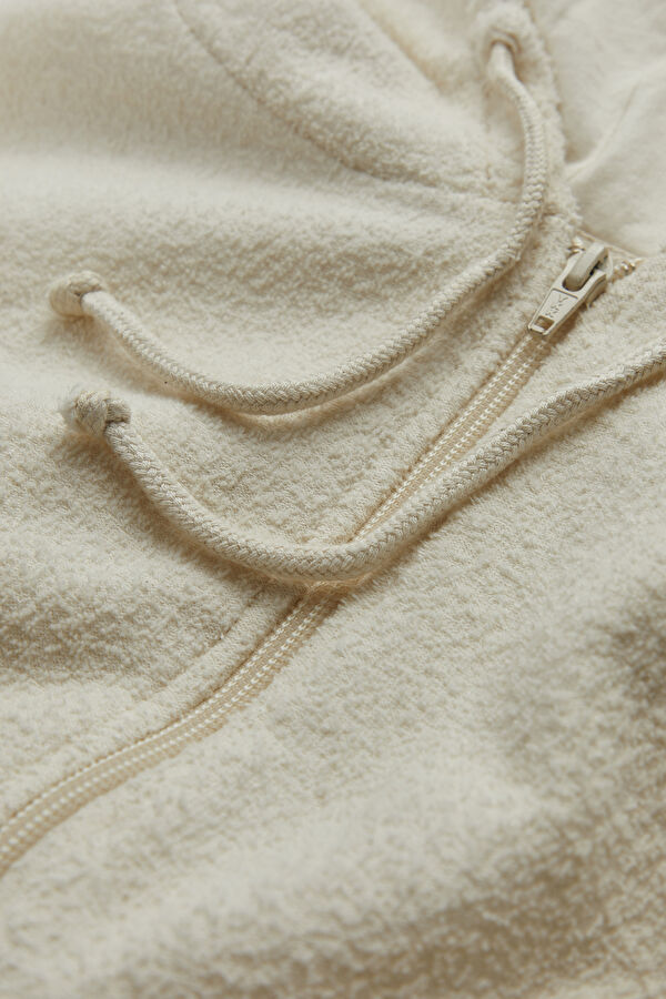 Ekru Kapuşonlu Sweatshirt 3
