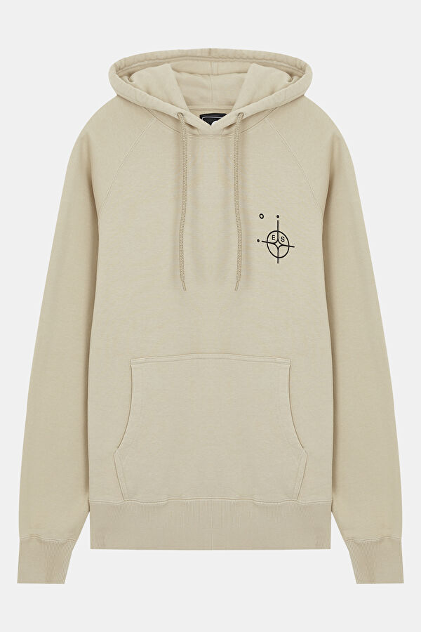 Bej Kapuşonlu Erkek Sweatshirt