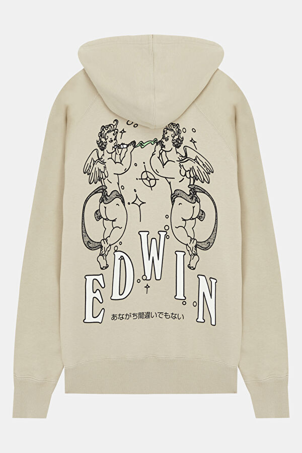 Bej Kapuşonlu Erkek Sweatshirt 2