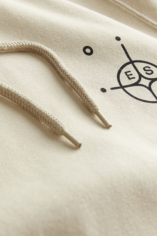 Bej Kapuşonlu Erkek Sweatshirt 4