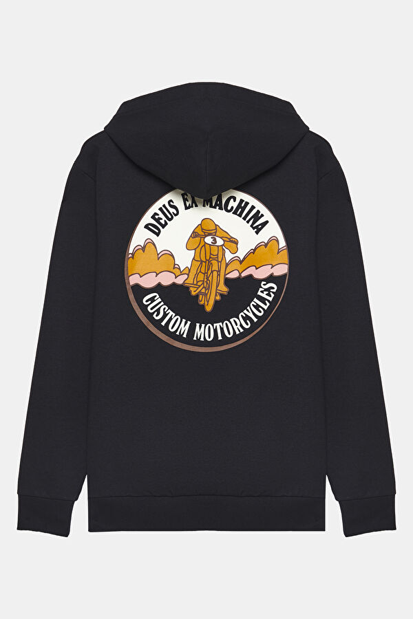 Siyah Relax Kalıp Bisiklet Yaka Erkek Sweatshirt 2
