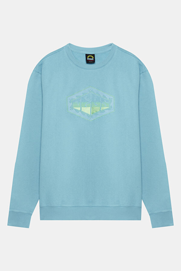 Mavi Relax Kalıp Bisiklet Yaka Erkek Sweatshirt