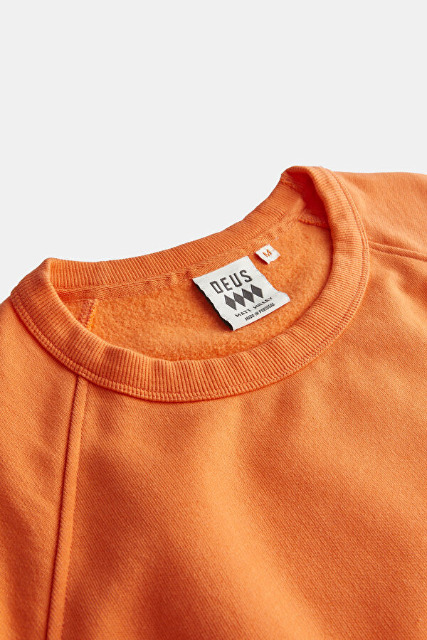Turuncu Relax Kalıp Bisiklet Yaka Erkek Sweatshirt 3