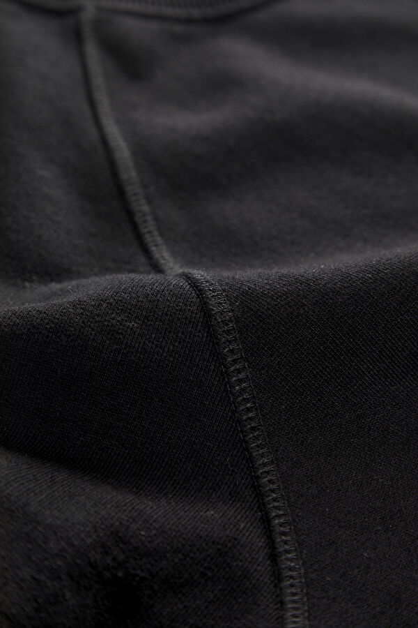 Siyah Bisiklet Yaka Erkek Sweatshirt 5