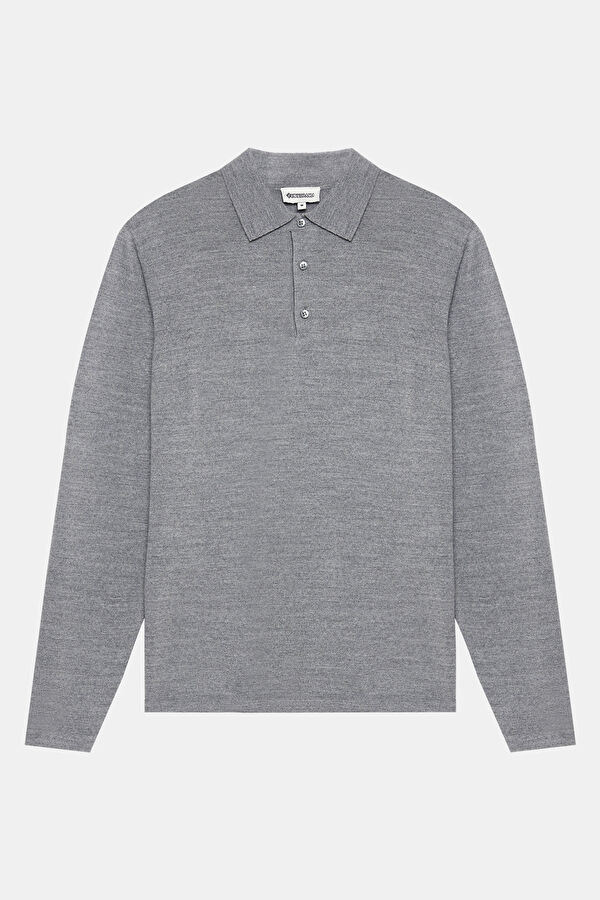 Grey Melange Knit Men's Sweater