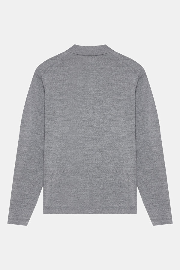 Grey Melange Knit Men's Sweater 2