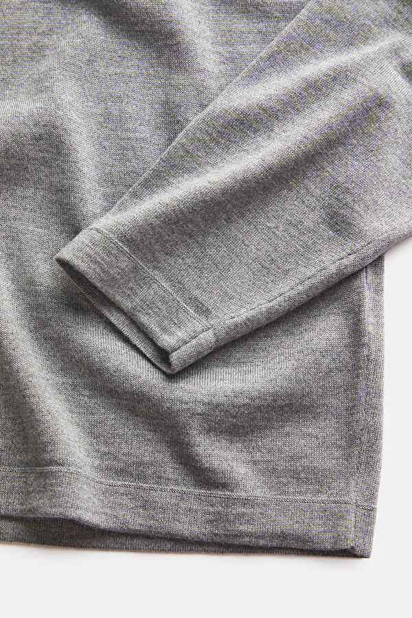 Grey Melange Knit Men's Sweater 4