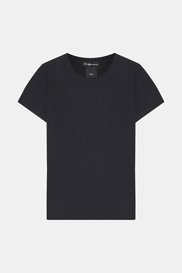 Siyah Bisiklet Yaka T-Shirt