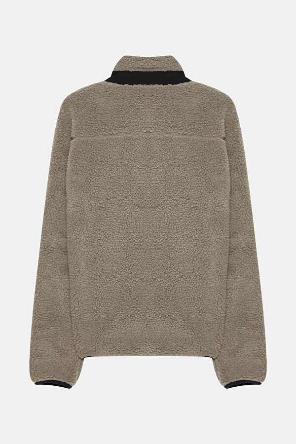 Beige 100% Recycled Sherpa Jacket 2