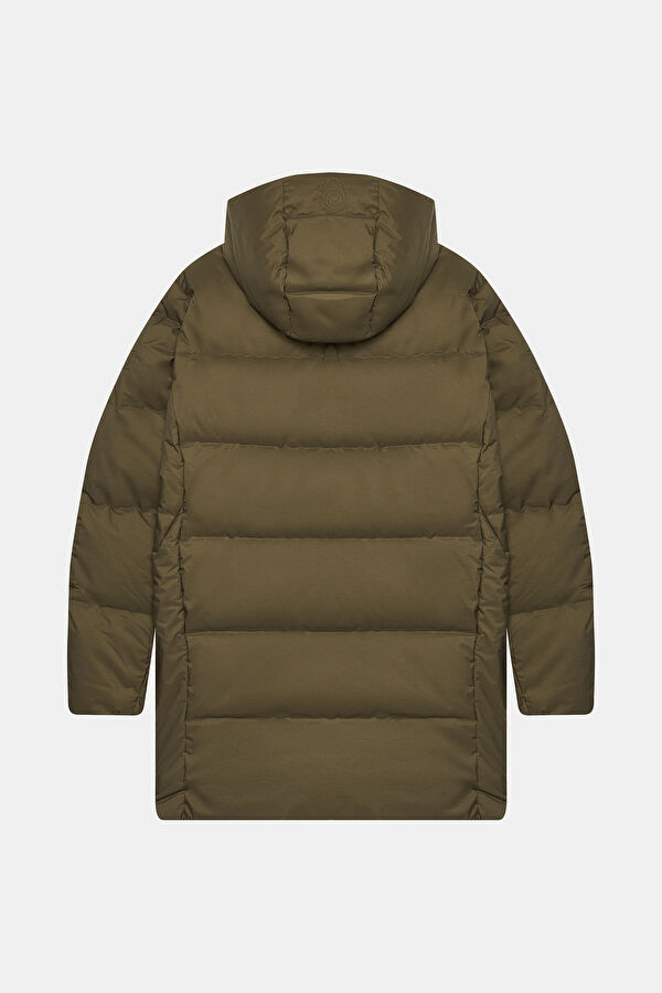 Haki Kapuşonlu Şişme Erkek Parka 2
